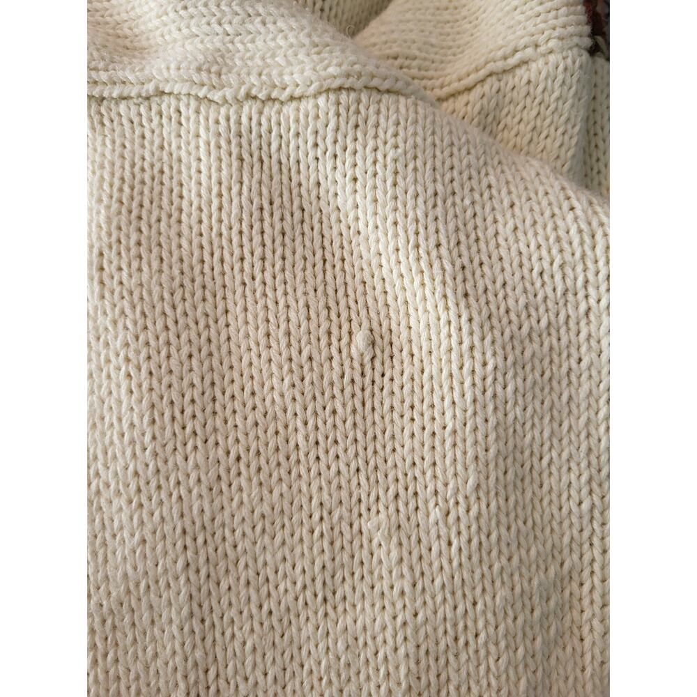VTG Crystal‎ Kobe 3D Floral Knit Sweater L Cream Rose Cottage Romantic Grandma - Picture 14 of 14